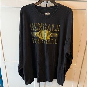 NFL Black Long-Sleeve Bengals Football Tee with Camo Logo